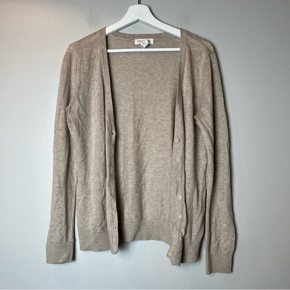 Forever 21 Button Up Tan Cardigan Medium - Picture 1 of 5